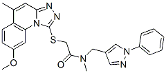 Acetamide,  2-[(8-methoxy-5-methyl[1,2,4]triazolo[4,3-a]quinolin-1-yl)thio]-N-methyl-N-[(1-phenyl-1H-pyrazol-4-yl)methyl]- Structure