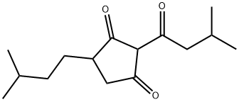4-(3-メチルブチル)-2-(3-メチル-1-オキソブチル)-1,3-シクロペンタンジオン 化学構造式