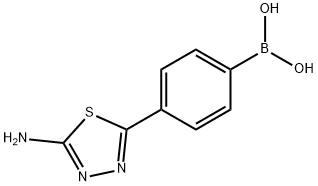 4-(5-アミノ-1,3,4-チアジアゾール-2-イル)フェニルボロン酸 化学構造式