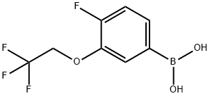 (4-フルオロ-3-(2,2,2-トリフルオロエトキシ)フェニル)ボロン酸 化学構造式