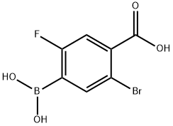 4-ボロノ-2-ブロモ-5-フルオロ安息香酸 化学構造式