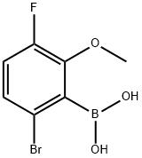 2-ブロモ-5-フルオロ-6-メトキシフェニルボロン酸 化学構造式