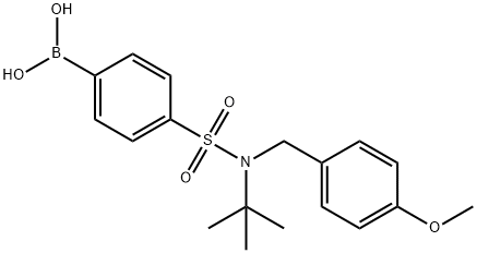 4-[叔丁基(4-甲氧基苄基)磺酰胺基]苯硼酸, 957060-86-5, 结构式