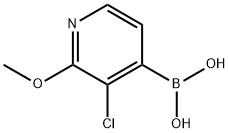 3-クロロ-2-メトキシピリジン-4-ボロン酸 化学構造式