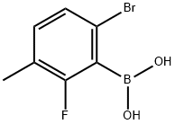 6‐ブロモ‐2‐フルオロ‐3‐メチルフェニルボロン酸 化学構造式