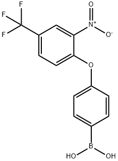 4-(2-NITRO-4-(TRIFLUOROMETHYL)PHENOXY)PHENYLBORONIC ACID, 957062-58-7, 结构式