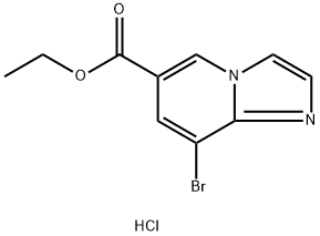 8-ブロモイミダゾ[1,2-A]ピリジン-6-カルボン酸エチル塩酸塩 化学構造式