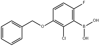 2-クロロ-3-ベンジルオキシ-6-フルオロフェニルボロン酸 化学構造式
