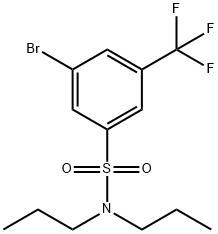 3-ブロモ-N,N-ジプロピル-5-(トリフルオロメチル)ベンゼンスルホンアミド 化学構造式