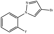 4-ブロモ-1-(2-フルオロフェニル)-1H-ピラゾール 化学構造式