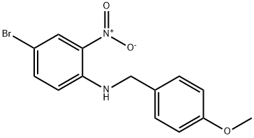 4-Bromo-N-(4-methoxybenzyl)-2-nitroaniline 化学構造式