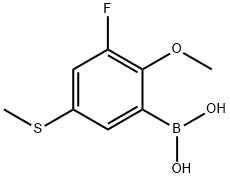 3-Fluoro-2-methoxy-5-(methylthio)benzeneboronic acid 化学構造式