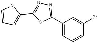 2-(3-ブロモフェニル)-5-(チオフェン-2-イル)-1,3,4-オキサジアゾール 化学構造式