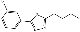 2-(3-ブロモフェニル)-5-ブチル-1,3,4-オキサジアゾール 化学構造式