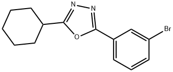 2-(3-ブロモフェニル)-5-シクロヘキシル-1,3,4-オキサジアゾール 化学構造式