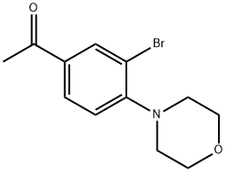 3'-ブロモ-4'-(モルホリン-4-イル)アセトフェノン 化学構造式