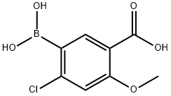 5-カルボキシ-2-クロロ-4-メトキシフェニルボロン酸 化学構造式