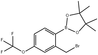 2-(2-(Bromomethyl)-4-(trifluoromethoxy)phenyl)-4,4,5,5-tetramethyl-1,3,2-dioxaborolane Struktur