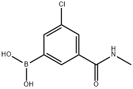 3-Chloro-5-(methylcarbamoyl)phenylboronic acid 化学構造式