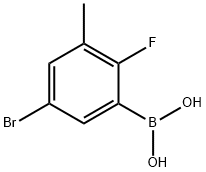 5‐ブロモ‐2‐フルオロ‐3‐メチルフェニルボロン酸 化学構造式