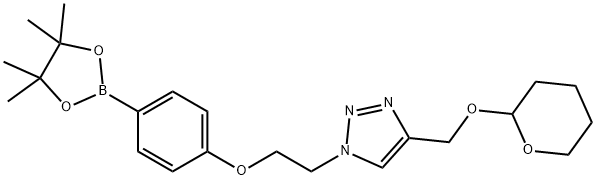 4-(2-(4-(THPO-methyl)-1,2,3-triazol-1-yl)ethoxy)phenylboronic acid, pinacol ester Structure