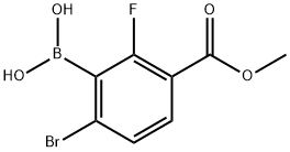 6-ブロモ-2-フルオロ-3-(メトキシカルボニル)フェニルボロン酸 化学構造式