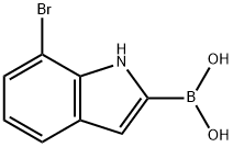 7-ブロモインドール-2-ボロン酸 化学構造式