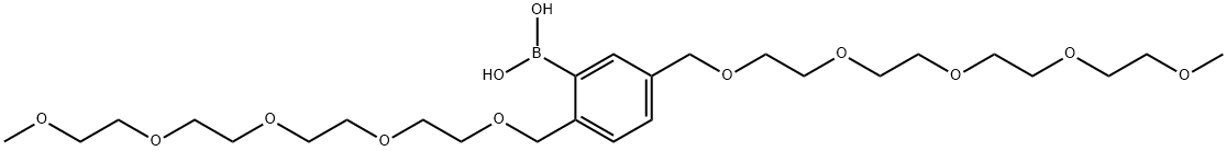 2,5-ジ(2,5,8,11,14-ペンタオキサペンタデシル)フェニルボロン酸 化学構造式