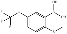 2-METHYLTHIO-5-TRIFLUOROMETHOXYPHENYLBORONIC ACID, 957121-11-8, 结构式