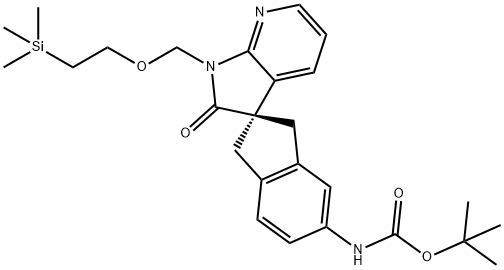 (R)-tert-butyl 2'-oxo-1'-((2-(triMethylsilyl)ethoxy)Methyl)-1,1',2',3-tetrahydrospiro[indene-2,3'-pyrrolo[2,3-b]pyridine]-5-ylcarbaMate,957121-34-5,结构式