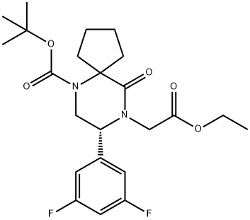 (R)-5-(3,5-二氟苯基)-9-(2-乙氧基-2-氧代乙基)-10-氧代-6,9-二氮杂螺[4 结构式