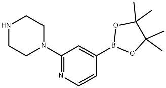 2-(ピペラジン-1-イル)ピリジン-4-ボロン酸ピナコールエステル 化学構造式