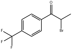 2-ブロモ-1-(4-(トリフルオロメチル)フェニル)プロパン-1-オン 化学構造式