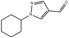 1-シクロヘキシル-1H-ピラゾール-4-カルブアルデヒド 化学構造式