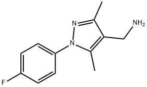 1-[1-(4-フルオロフェニル)-3,5-ジメチル-1H-ピラゾール-4-イル]メタンアミン 化学構造式
