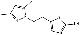 5-[2-(3,5-ジメチル-1H-ピラゾール-1-イル)エチル]-1,3,4-チアジアゾール-2-アミン 化学構造式