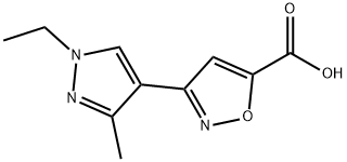 3-(1-乙基-3-甲基-1H-吡唑-4-基)-异恶唑-5-羧酸 结构式