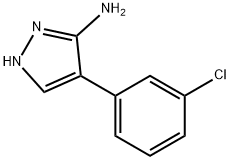 4-(3-クロロフェニル)-1H-ピラゾール-5-アミン 化学構造式