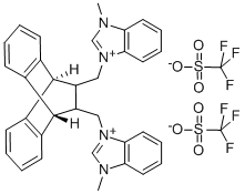 11,12-Bis[N-methyl-1H-benzimidazolium-3-methylene]-9,10-dihydro-9,10-ethanoanthracene bis(trifluoromethanesulfonate) Structure