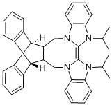 11,12-ビス[1,3-ジヒドロ-3-(i-プロピル)-2H-ベンズイミダゾール-2-イリデン-3-メチレン]-9,10-ジヒドロ-9,10-エタノアントラセン 化学構造式