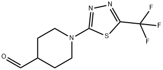 1-[5-(Trifluoromethyl)-1,3,4-thiadiazol-2-yl]piperidine-4-carbaldehyde, 95% 化学構造式