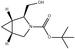 [1S-, 2R-, 5R-]2-Hydroxymethyl-3-aza-bicyclo[3.1.0]hexane-3-carboxylic acid tert-butyl ester Structure