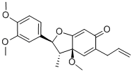 2α-(3,4-ジメトキシフェニル)-3β-メチル-3aα-メトキシ-5-アリル-2,3,3a,6-テトラヒドロベンゾフラン-6-オン 化学構造式