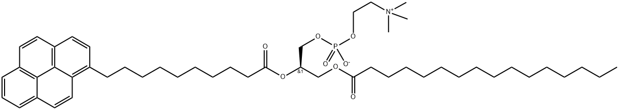 1-パルミトイル-2-ピレンデカノイルホスファチジルコリン 化学構造式