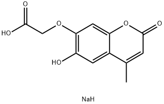 [(6-ヒドロキシ-4-メチル-2-オキソ-2H-1-ベンゾピラン-7-イル)オキシ]酢酸ナトリウム 化学構造式