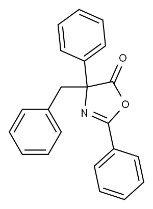 5(4H)-Oxazolone,  2,4-diphenyl-4-(phenylmethyl)- Structure
