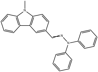 1,1-ジフェニル-2-[(9-メチル-9H-カルバゾール-3-イル)メチレン]ヒドラジン 化学構造式