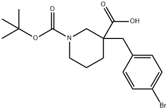 1-BOC-3-(4-溴苄基)-3-哌啶甲酸, 959235-99-5, 结构式