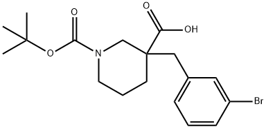 1-N-BOC-3-(3-BROMOBENZYL) PIPERIDINE-3-CARBOXYLIC ACID,959236-03-4,结构式