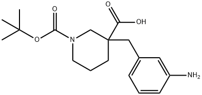 1-N-BOC-3-(3-AMINOBENZYL) PIPERIDINE-3-CARBOXYLIC ACID 结构式